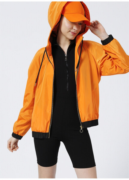 Biondina X Boyner Orange Hooded Women's Basic Thin Jacket KESHA - 19