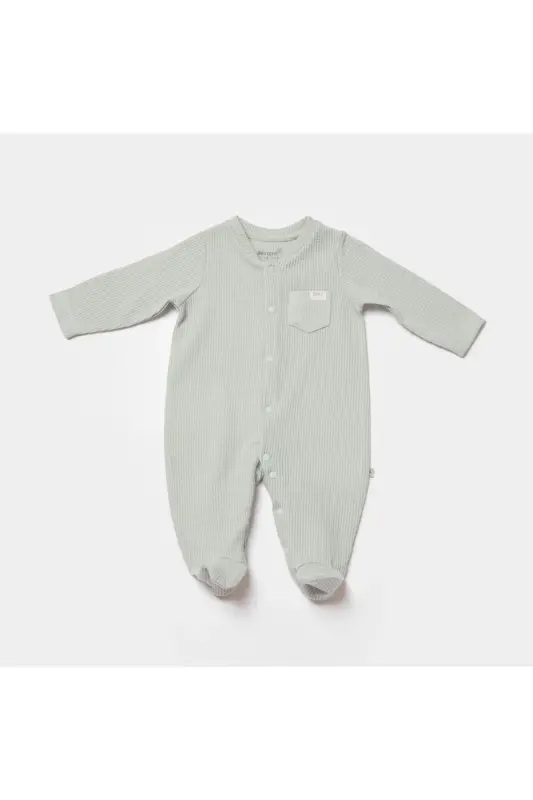 Biorganic Waffle Smile Baby Romper 60743 Mint - GENEL MARKALAR