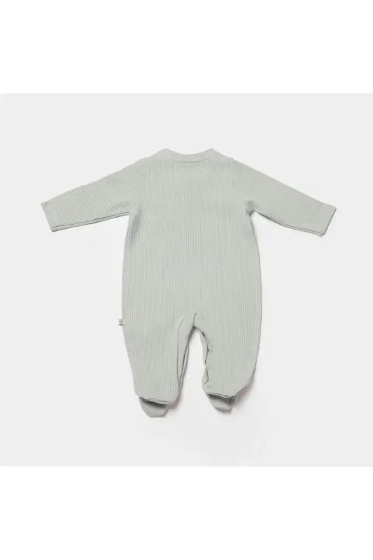 Biorganic Waffle Smile Baby Romper 60743 Mint - 2