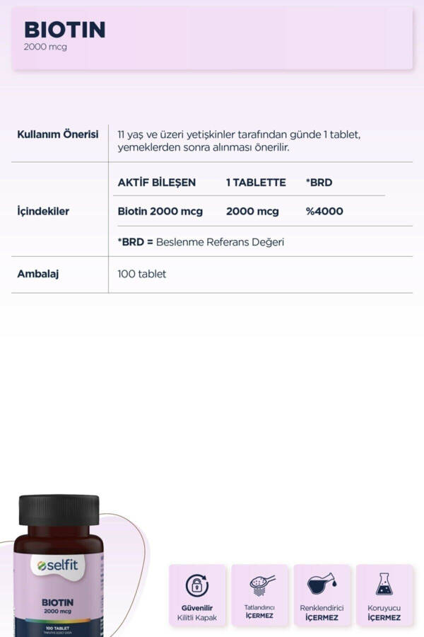 Biotin 2000 Mcg 100 Tablet + Magnesium Citrate 200 - 2