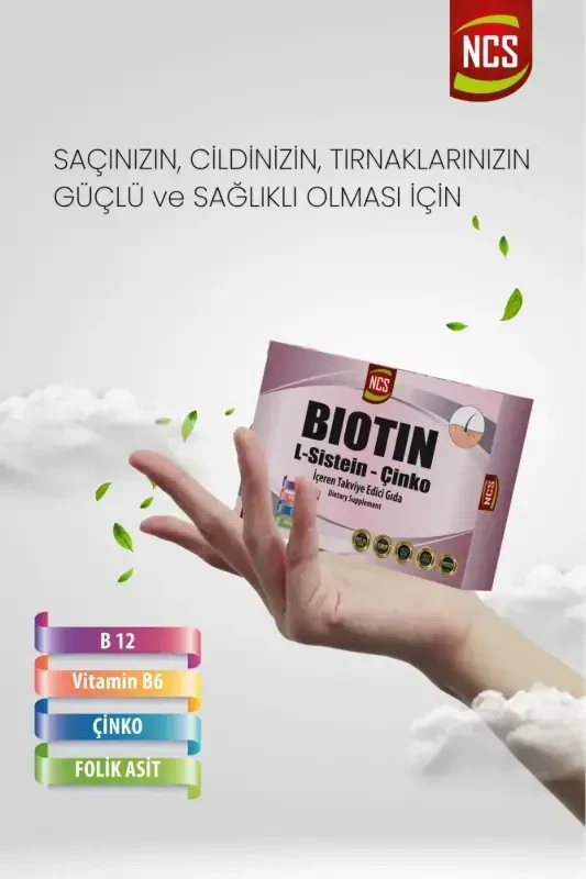 Biotin 2500 mcg 60 Tablets L-cysteine Zinc Vitamin B12 - 5