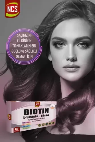Biotin 2500 mcg 60 Tablets L-cysteine Zinc Vitamin B12 - 8
