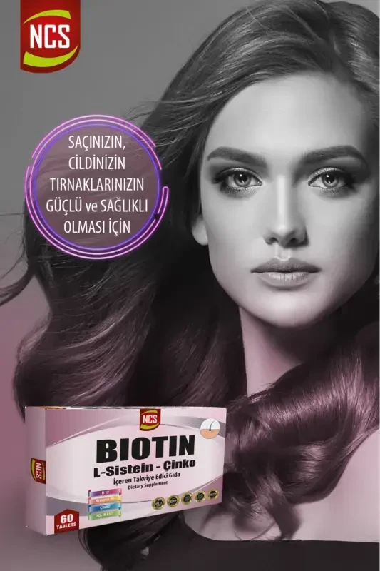 Biotin 2500 mcg 60 Tablets L-cysteine Zinc Vitamin B12 - 8
