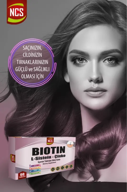 Biotin 2500 мкг 60 таблетка L-систеин Цинк витамин B12 - 7
