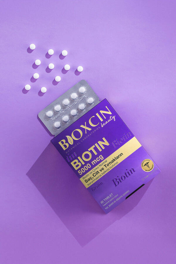 Biotin 5.000 Mcg 30 Tablet - Biotin Çinko 15 Mg Saç Ve Tırnak Vitamini - 7