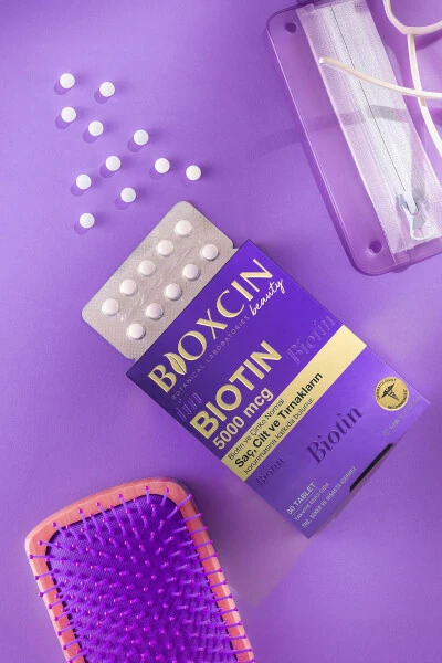 Biotin 5.000 Mcg 30 Tablet - Biotin Sink 15 Mg Soch va Tirnoq Vitamini - 5