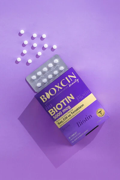 Biotin 5.000 Mcg 30 Tablet - Biotin Sink 15 Mg Soch va Tirnoq Vitamini - 7