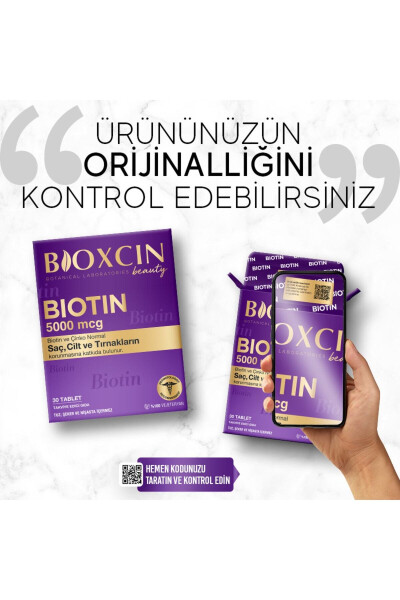 Biotin 5.000 Mcg 30 Tablet - Biotin Sink 15 Mg Soch va Tirnoq Vitamini - 14