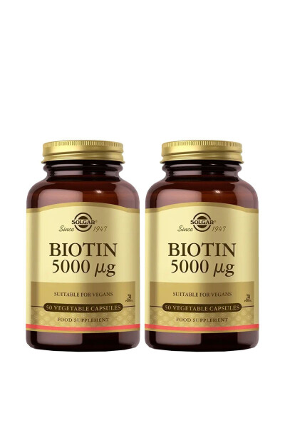 Biotin 5000 mcg 50 Vegetarian Capsules 2 Pack - 2