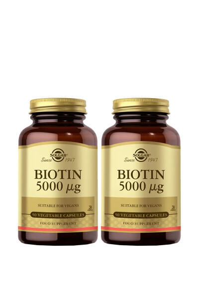 Biotin 5000 mcg 50 Vegetarian Capsules 2 Pack - 4