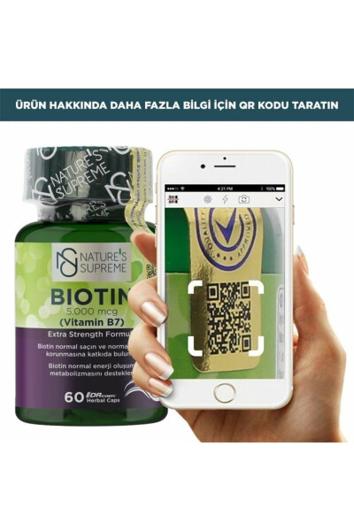 Biotin 5000 Mcg 60 Capsules - 3