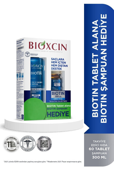 Biotin 5.000 Mcg 60 Tablet Alana Biotin Şampuan 300 ml - Daha Güçlü Saçlar - 20