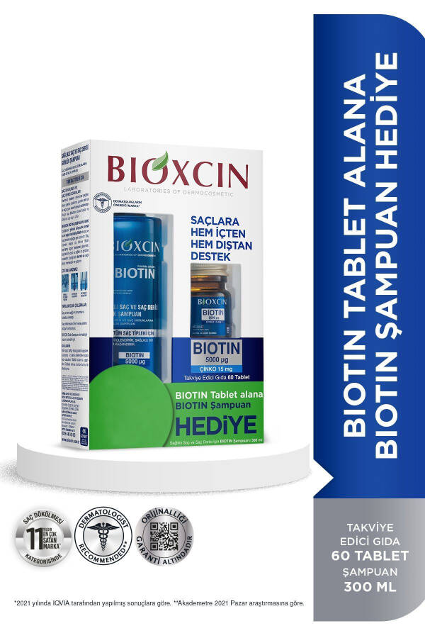 Biotin 5.000 Mcg 60 Tablet Alana Biotin Şampuan 300 ml - Daha Güçlü Saçlar - 20