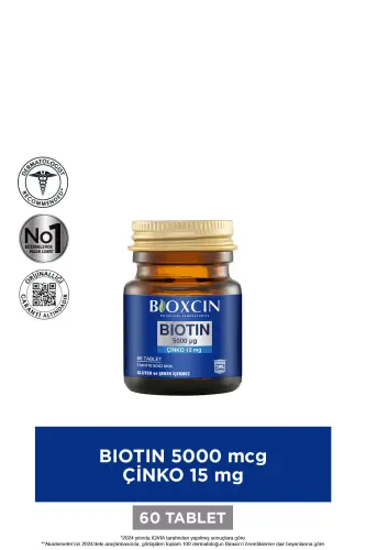 Biotin 5.000 Mcg 60 Tablet Alana Biotin Shampuni 300 ml - Kuchliroq Sochlar - BIOXCIN (1)