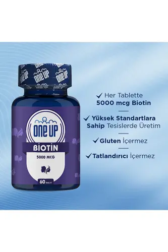 Biotin 5000 Mcg 60 Tablets - ONE UP (1)