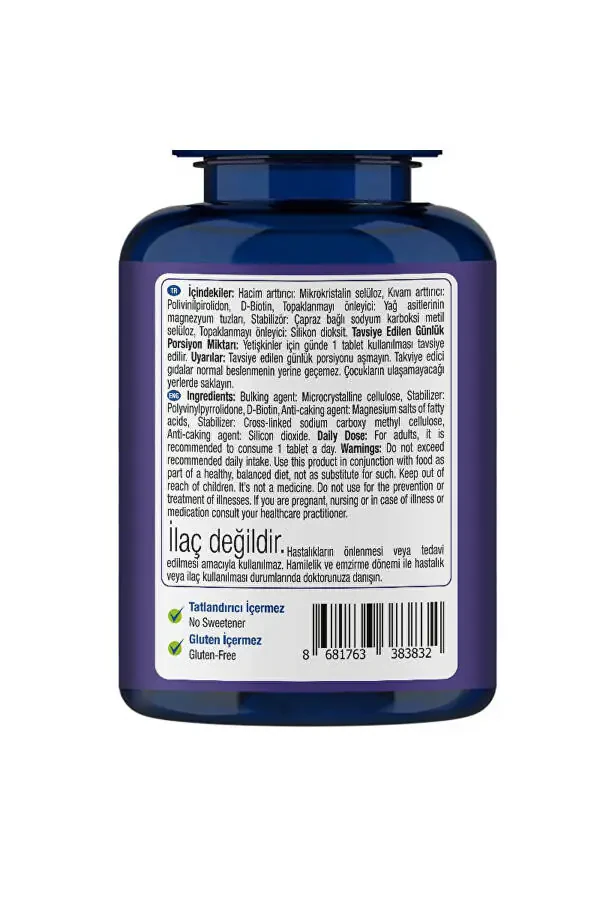 Biotin 5000 Mcg 60 Tablets - 3