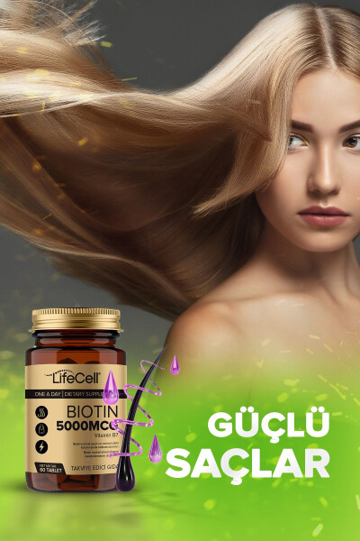 Biotin 5000 Mcg - Soch va tirnoq vitaminlari oziq-ovqat qo'shimchasi - 4