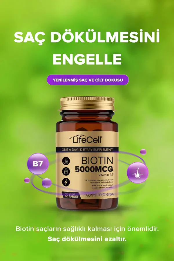 Biotin 5000 Mcg - Soch va tirnoq vitaminlari oziq-ovqat qo'shimchasi - 4