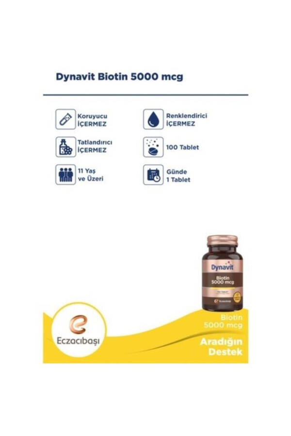 Biotin 5000 мкг 100 Kapsula - 2