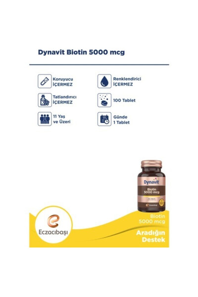 Biotin 5000 мкг 100 Kapsula - 7