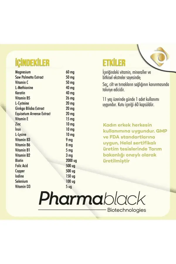 Biotin & Keratin Vitamin Complex Against Hair Loss 60 Capsules - 23 Active Ingredients / 2 Month Dose - 23