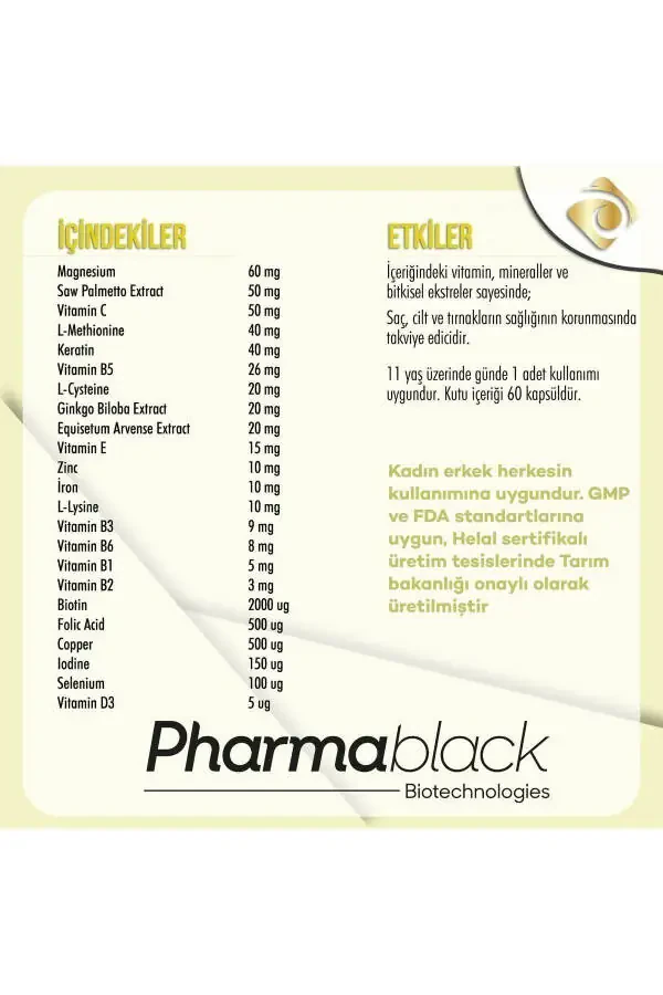 Biotin & Keratin Vitamin Complex Against Hair Loss 60 Capsules - 23 Active Ingredients / 2 Month Dose - 15