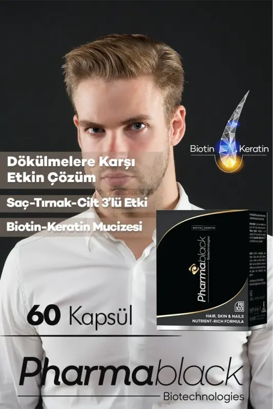 Biotin & Keratin Vitamin Complex Against Hair Loss 60 Capsules - 23 Active Ingredients / 2 Month Dose - 6
