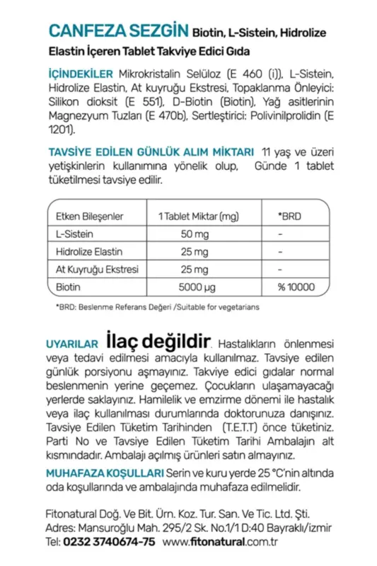 Biotin L-cysteine & Hydrolyzed Elastin & Horsetail Extract - 5