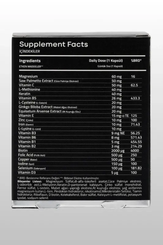 Биотиновый и кератиновый витаминный комплекс против выпадения волос 60 капсул - 23 активных ингредиента / 2 месячный курс - 4