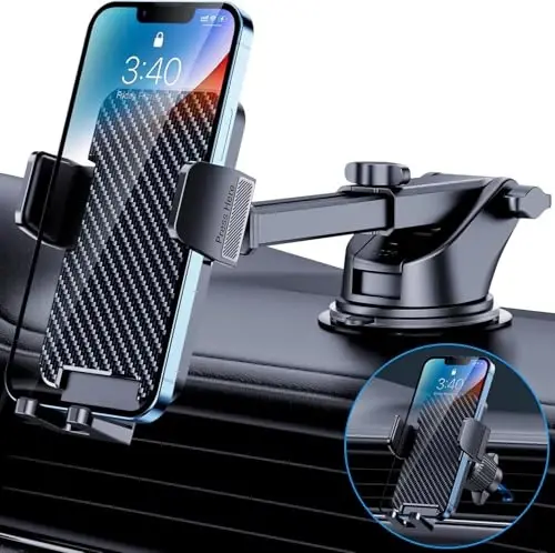 BIPOPIBO Car Phone Holder Mount Phone Mount for Car Dashboard Windshield Air Vent Universal Cell Phone Automobile Cradles Hands-Free Phone Stand for Car Fit iPhone Android - 1