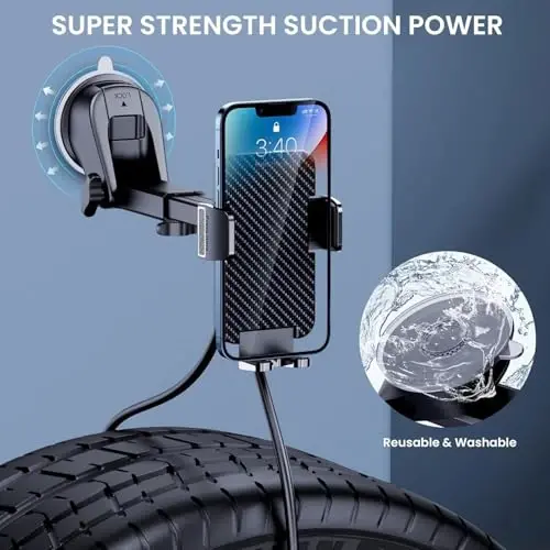 BIPOPIBO Car Phone Holder Mount Phone Mount for Car Dashboard Windshield Air Vent Universal Cell Phone Automobile Cradles Hands-Free Phone Stand for Car Fit iPhone Android - 3