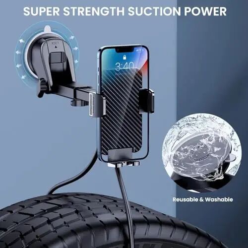 BIPOPIBO Car Phone Holder Mount Phone Mount for Car Dashboard Windshield Air Vent Universal Cell Phone Automobile Cradles Hands-Free Phone Stand for Car Fit iPhone Android - 3