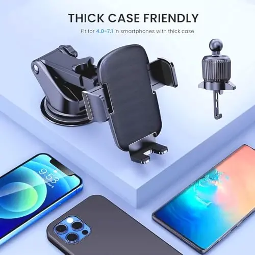 BIPOPIBO Avtomobil telefon ushlagichi Avtomobil uchun telefon ushlagichi Avtomobil uchun mobil telefon ushlagichi Avtomobil uchun universal telefon stendi Avtomobil asboblar paneli, oynasi, shamollatish teshigi Mobil telefon avtomobil beshiklari Kamera ushlagichi - 7