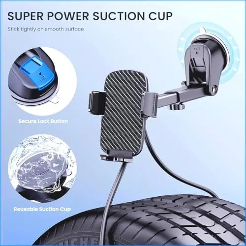 BIPOPIBO Avtomobil telefon ushlagichi Avtomobil uchun telefon ushlagichi Avtomobil uchun mobil telefon ushlagichi Avtomobil uchun universal telefon stendi Avtomobil asboblar paneli, oynasi, shamollatish teshigi Mobil telefon avtomobil beshiklari Kamera ushlagichi - 3