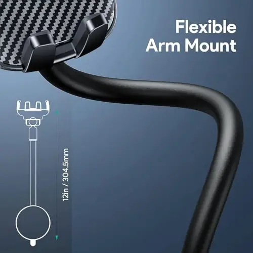 BIPOPIBO Car Phone Holder - Flexible Gooseneck Long Arm Phone Mount for Windshield with Washable Strong Suction Cup for All iPhone Android Smartphone - 4
