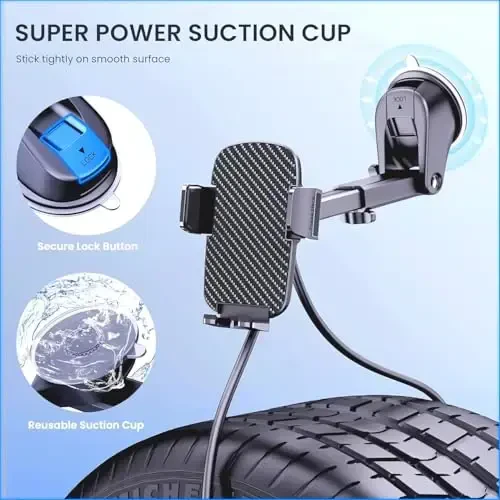 BIPOPIBO Car Phone Holder Mount Phone Mount for Car Cell Phone Holder Car Universal Phone Stand for Car Dashboard Windshield Vent Cell Phone Automobile Cradles Fit Camera Mount - 3