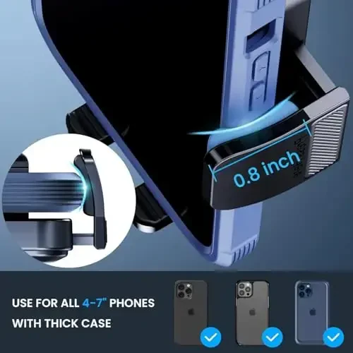 BIPOPIBO Car Phone Holder Mount Phone Mount for Car Dashboard Windshield Air Vent Universal Cell Phone Automobile Cradles Hands-Free Phone Stand for Car Fit iPhone Android - 4