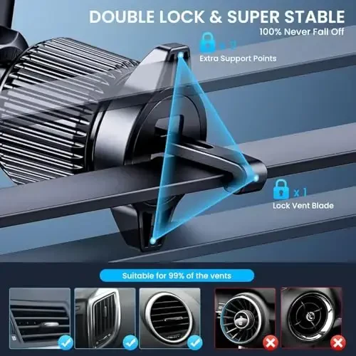 BIPOPIBO Car Phone Holder Mount Phone Mount for Car Dashboard Windshield Air Vent Universal Cell Phone Automobile Cradles Hands-Free Phone Stand for Car Fit iPhone Android - 7