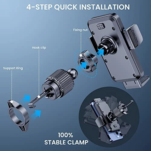 BIPOPIBO Phone Mount for Car Phone Holder Cell Phone Holder Hands Free Phone Stand for Car Vent Phone Mount Fit iPhone Android Smartphone Universal - 3