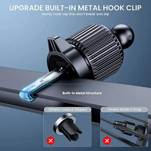 BIPOPIBO Phone Mount for Car Phone Holder Cell Phone Holder Hands Free Phone Stand for Car Vent Phone Mount Fit iPhone Android Smartphone Universal - 4