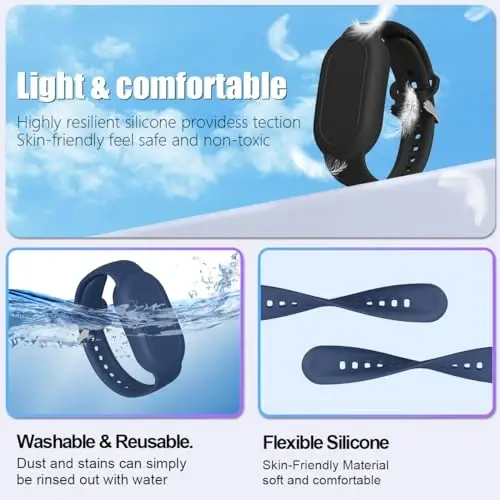 [4Pack] BIQIRE Bracelet Compatible for Samsung Galaxy SmartTag 2 (2023), Soft Silicone Smart Tag 2 Wristband Hidden Galaxy Smart Tag 2 Holder (Black+Blue+Pink+Purple) - 3