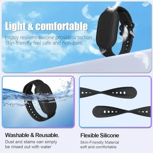 BIQIRE Galaxy SmartTag 2 Bracelet [4Pack], Waterproof Smart Tag 2 Holder, Soft Silicone Wristband for Kids & Elderly (Black, White) - 3