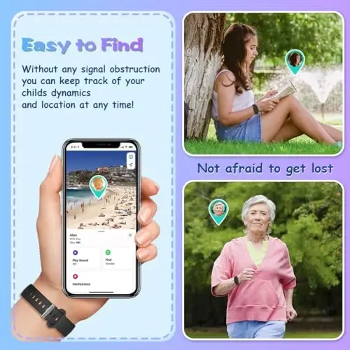 BIQIRE Galaxy SmartTag 2 Bracelet [4Pack], Waterproof Smart Tag 2 Holder, Soft Silicone Wristband for Kids & Elderly (Black, White) - 5