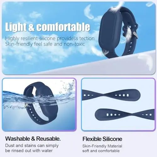 BIQIRE Samsung Galaxy SmartTag 2 bilaguzuk ushlagichi [2 dona], yumshoq silikon bilaguzuk Smart Tag 2 ushlagichi bolalar bilaguzuk Galaxy Smart Tag 2 bolalar va qariyalar uchun g'ilof (ko'k + pushti) - 3