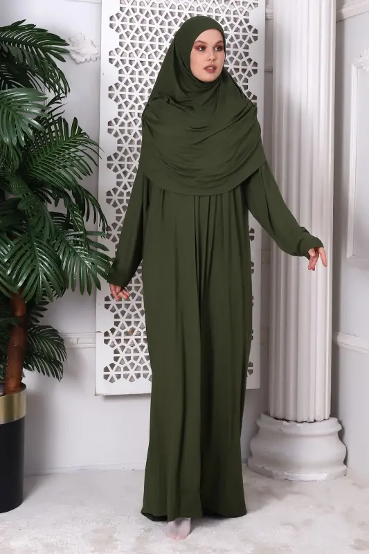 Bir Bo‘lak Amaliy Ro‘molsiz Robali Namoz Libosi 8015 Xaki - Xaki - 2