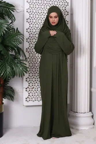 Bir Bo‘lak Amaliy Ro‘molsiz Robali Namoz Libosi 8015 Xaki - Xaki - 3