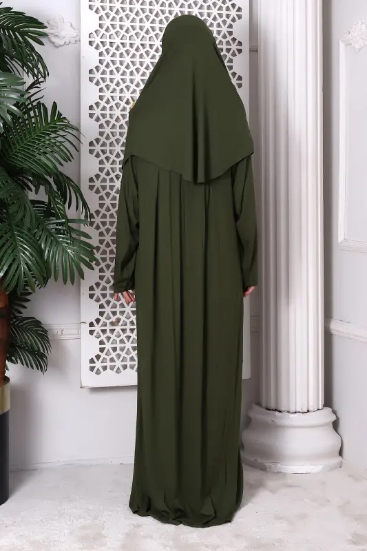 Bir Bo‘lak Amaliy Ro‘molsiz Robali Namoz Libosi 8015 Xaki - Xaki - 6