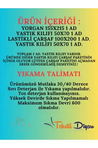 Bir kishilik Welsoft Puffy Uyqu To'plami (Elastik Choyshabli) Tutun Kare - 8