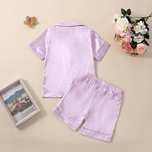 Bir ochilishi Bolalik Qizcha Bolalar Pijama Satin Toddler Pijama Tugmachali Uyqu Kostyumi Bolalar Pijama To'plami Bolalar Pijama Qizlar Pjs - 38