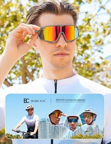 BIRCEN Baseball Cycling Sunglasses for Men - Women Running Shades Sports Glasses for MTB Mountain Bike Softball - 2